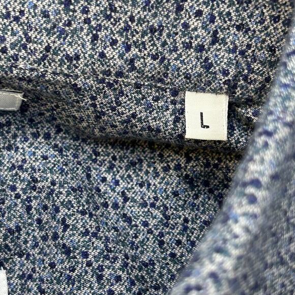 R by Robert Graham Kashmir blue floral made in Italy cashmere elbow patch size L - Picture 6 of 8